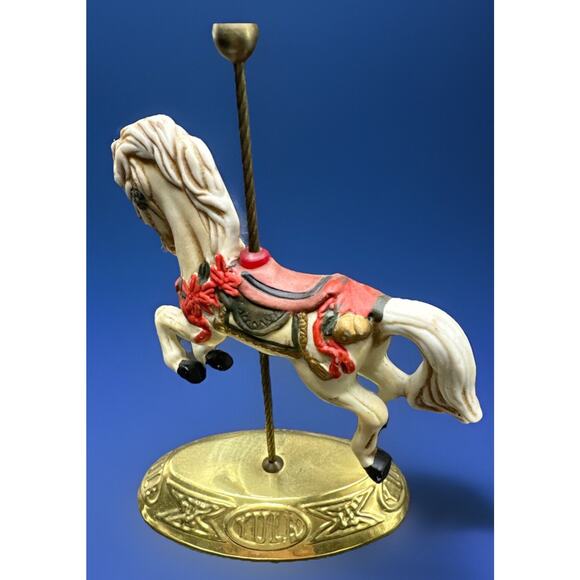Miniature Porcelain Carousel Horse House of Lloyd 1990 Yule 5.5" Christmas - Picture 1 of 3